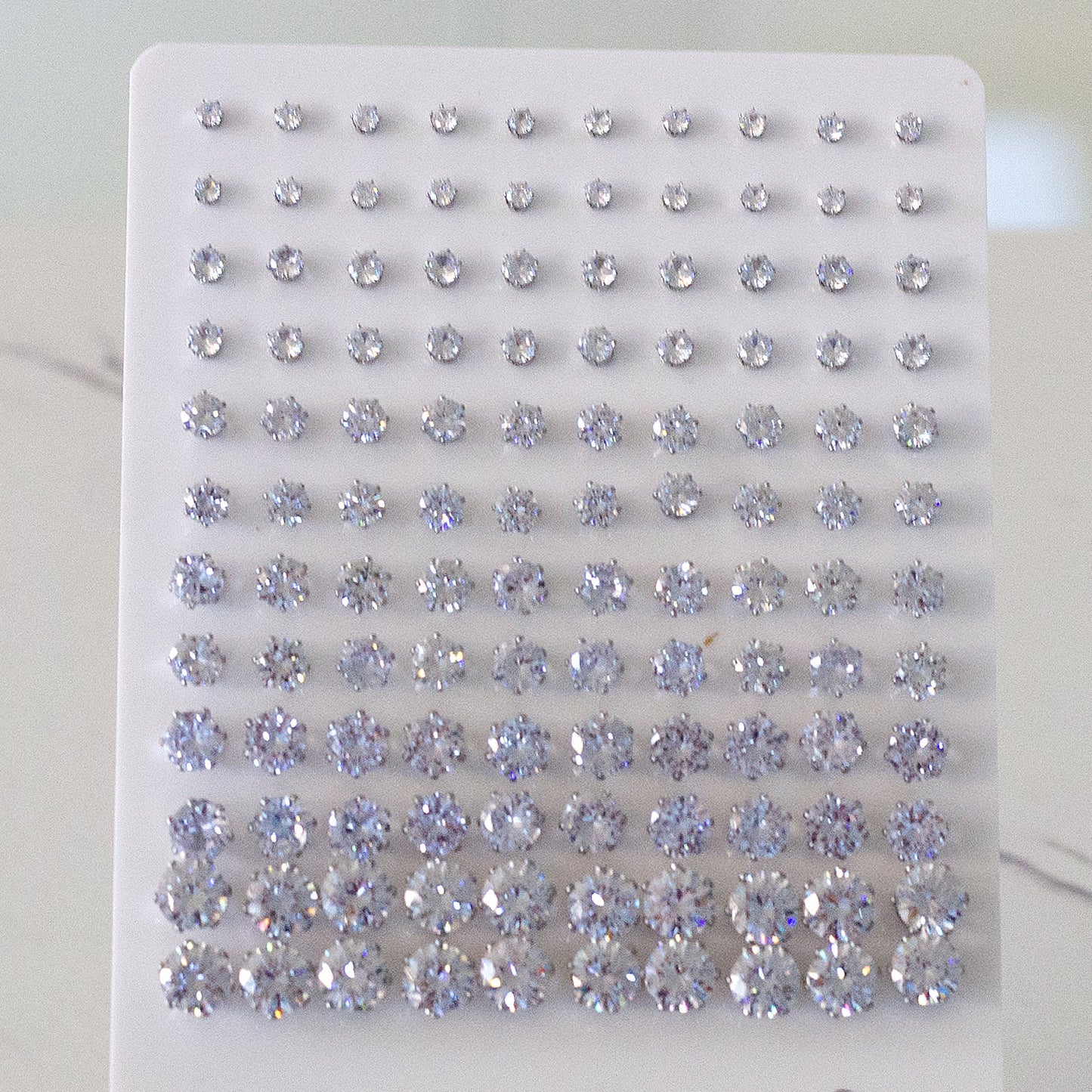 3-8 Snapback Steel/Gold Six Claw Round White/Black Diamond Stud Earrings asonjewelry