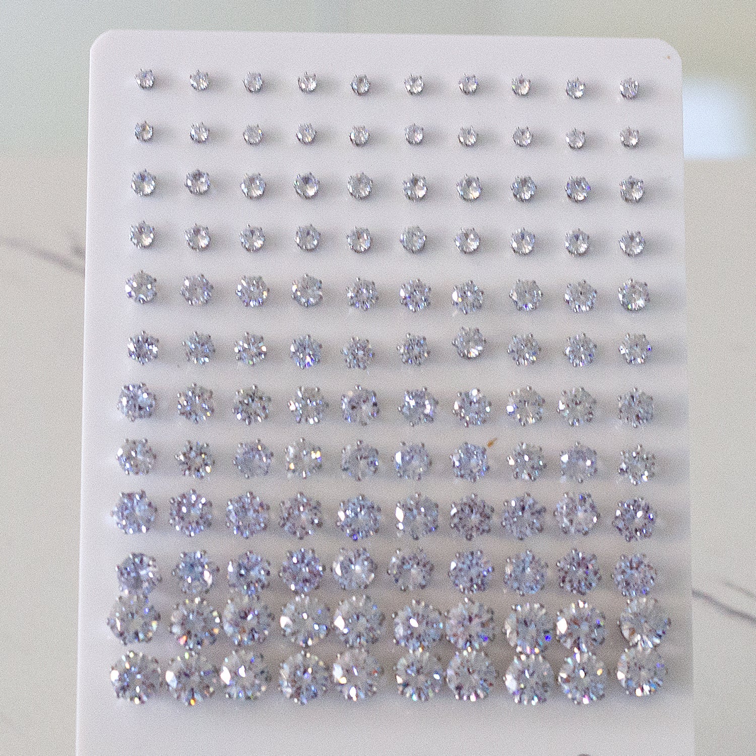 3-8 Snapback Steel/Gold Six Claw Round White/Black Diamond Stud Earrings asonjewelry