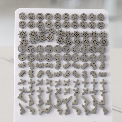 Snapback Steel Cutout Stud Earrings without Diamonds asonjewelry