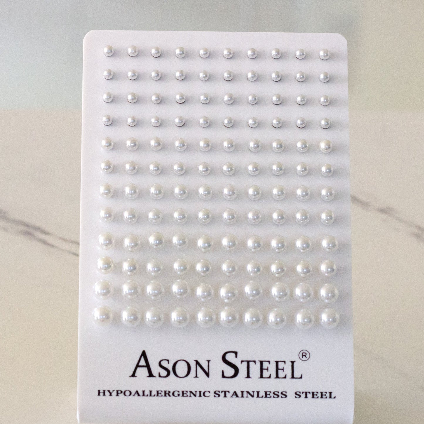 4-8mm Gold/ Steel White Pearl Stud Earrings for Snapbacks asonjewelry