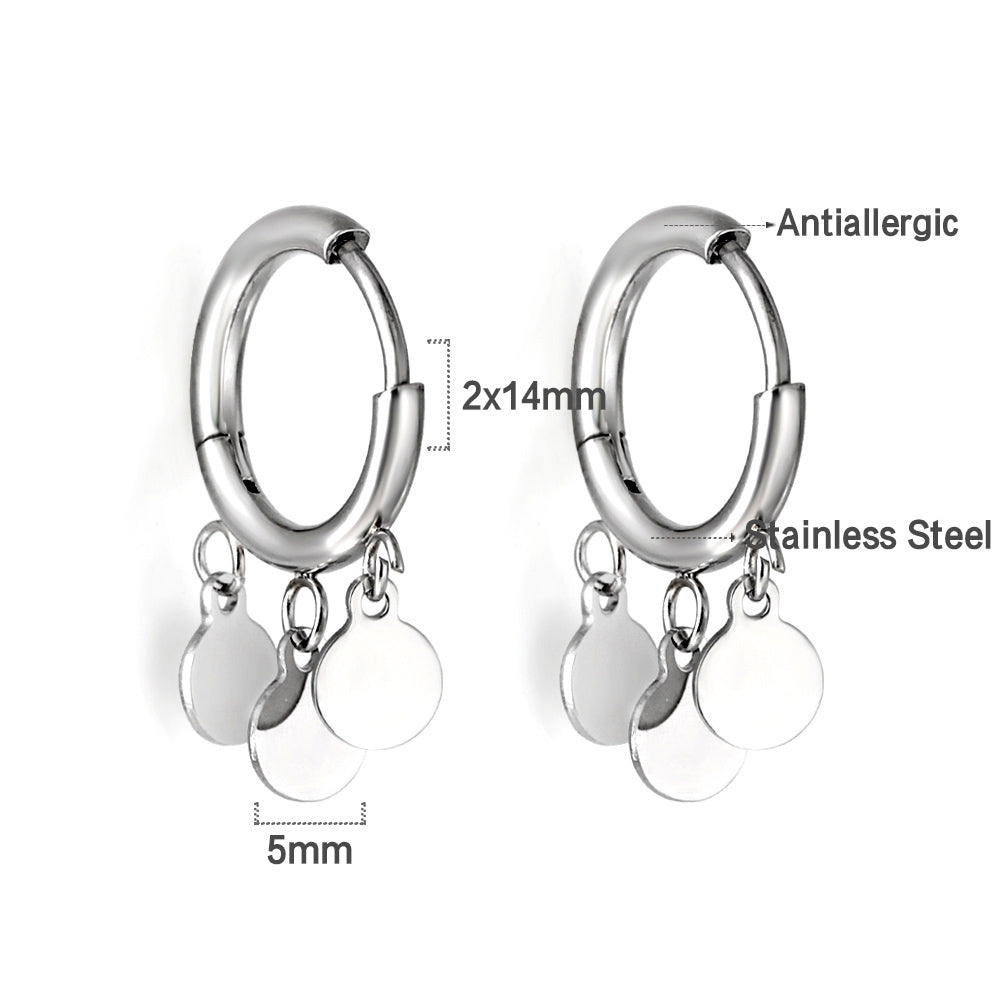 Circle earrings with 3 round accessories asonjewelry