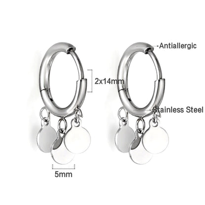 Circle earrings with 3 round accessories asonjewelry