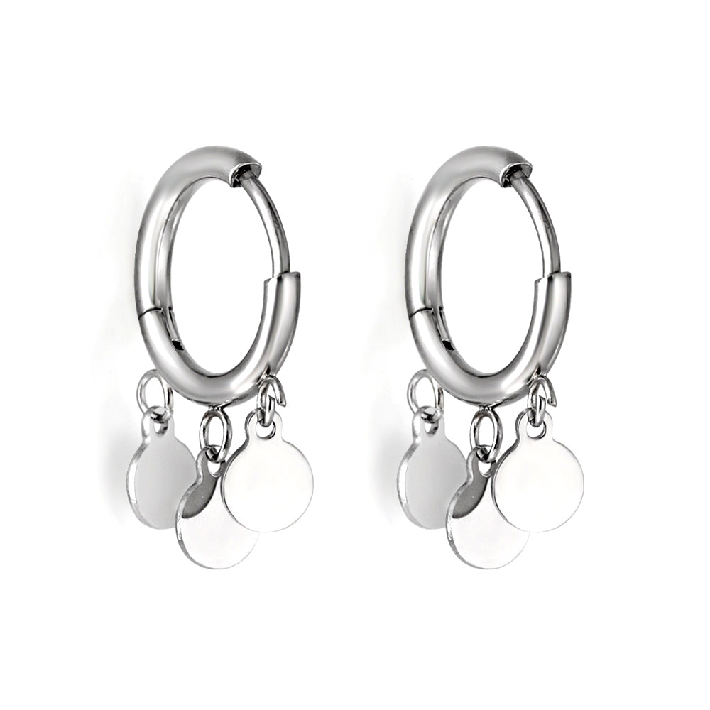 Circle earrings with 3 round accessories asonjewelry