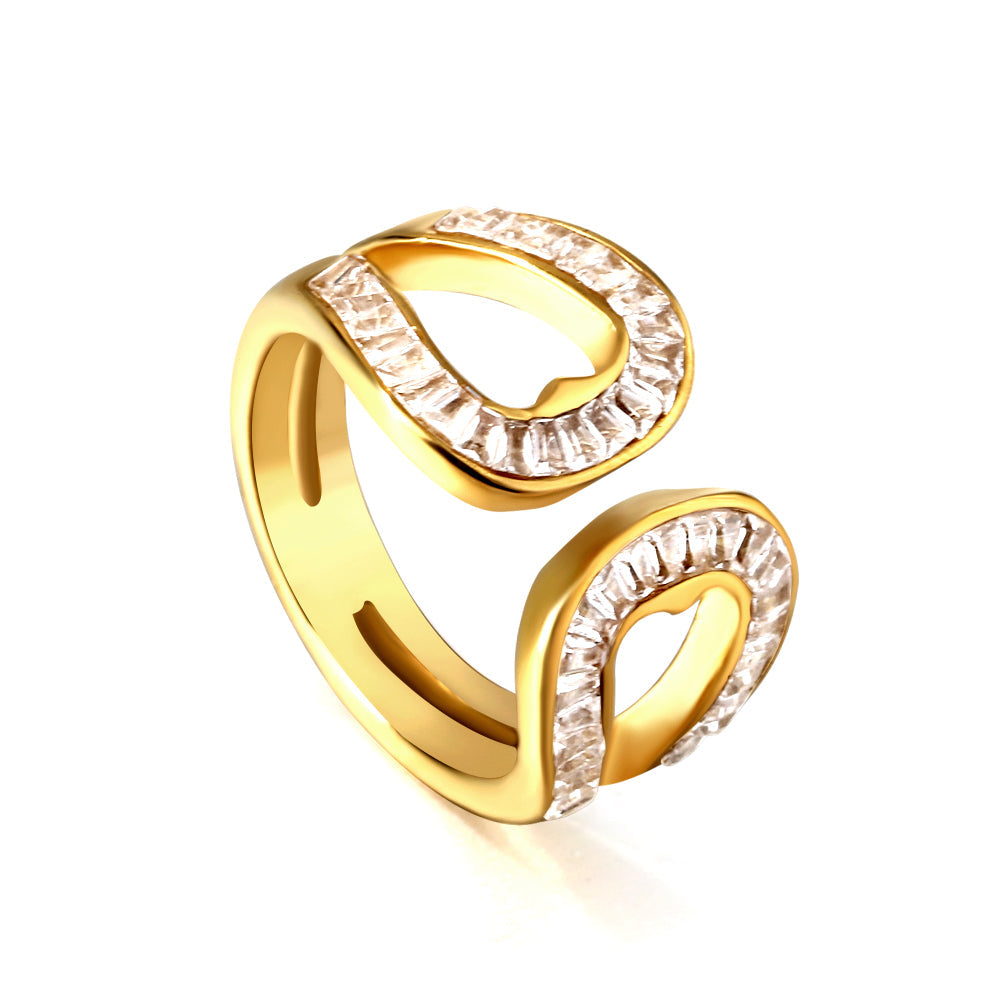 ASON diamond-set double round open-end ring asonjewelry