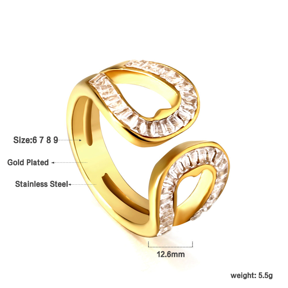 ASON diamond-set double round open-end ring asonjewelry