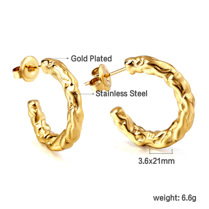 Gold open half-round ear clasp 3.5*21mm asonjewelry