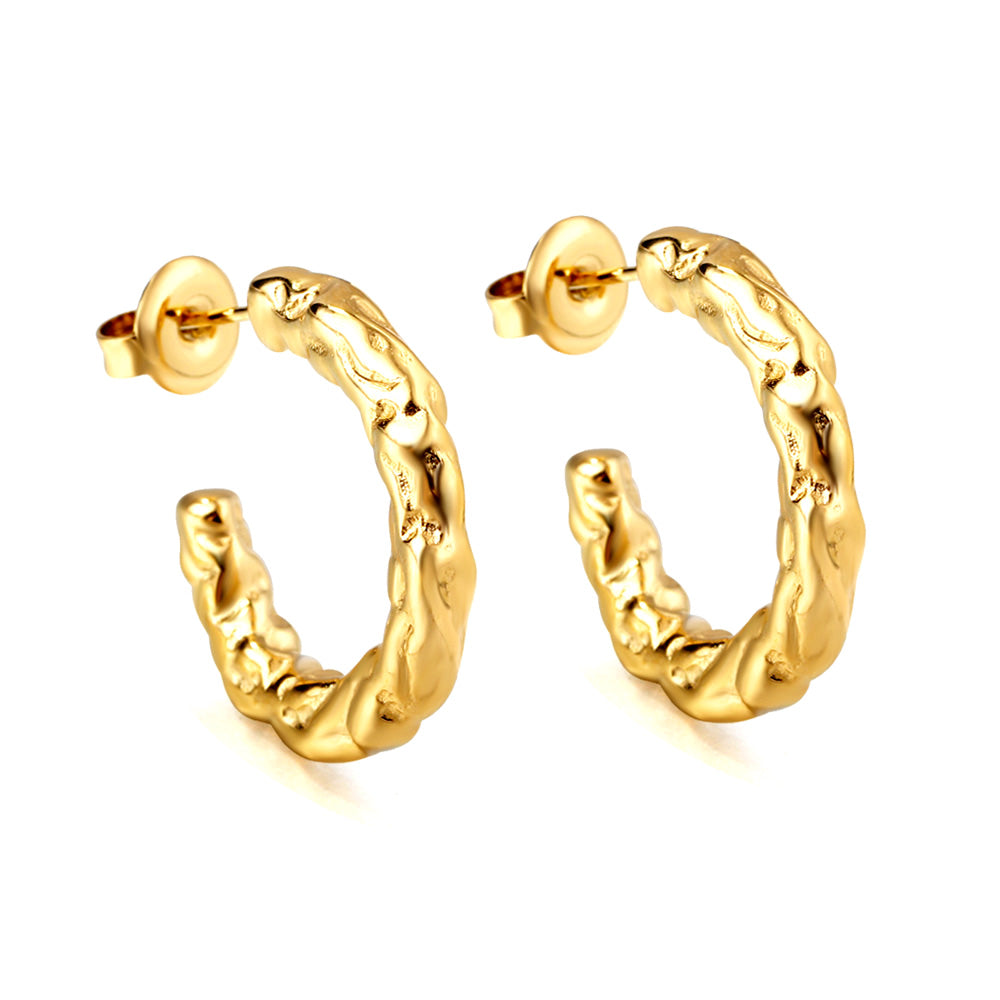 Gold open half-round ear clasp 3.5*21mm asonjewelry
