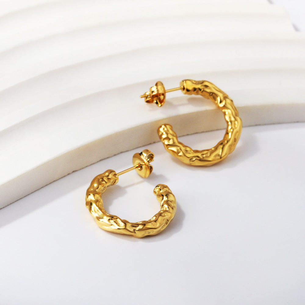 Gold open half-round ear clasp 3.5*21mm asonjewelry
