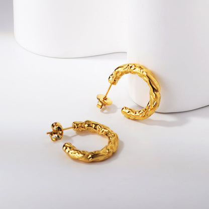 Gold open half-round ear clasp 3.5*21mm asonjewelry