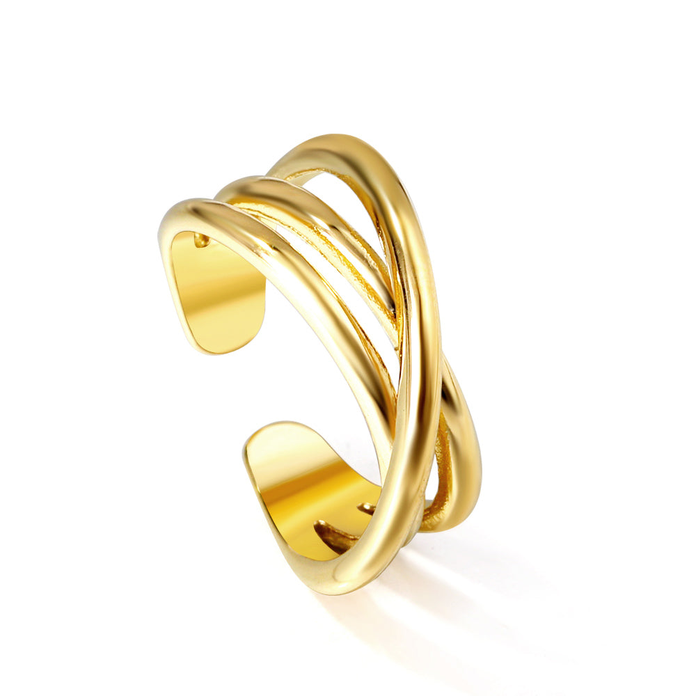 ASON Minimalist Line Crossover Ring asonjewelry