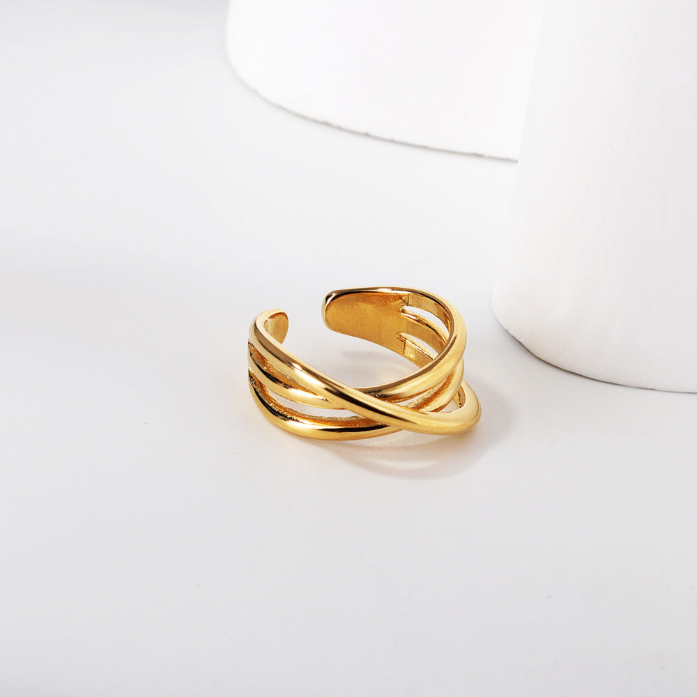 ASON Minimalist Line Crossover Ring asonjewelry