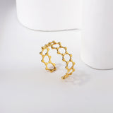 Colorfast stainless steel ring hollowed out ring adjustable simple stainless steel ring