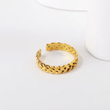 Stainless steel jewelry personalized three-dimensional chain adjustable ring stainless steel open finger ring