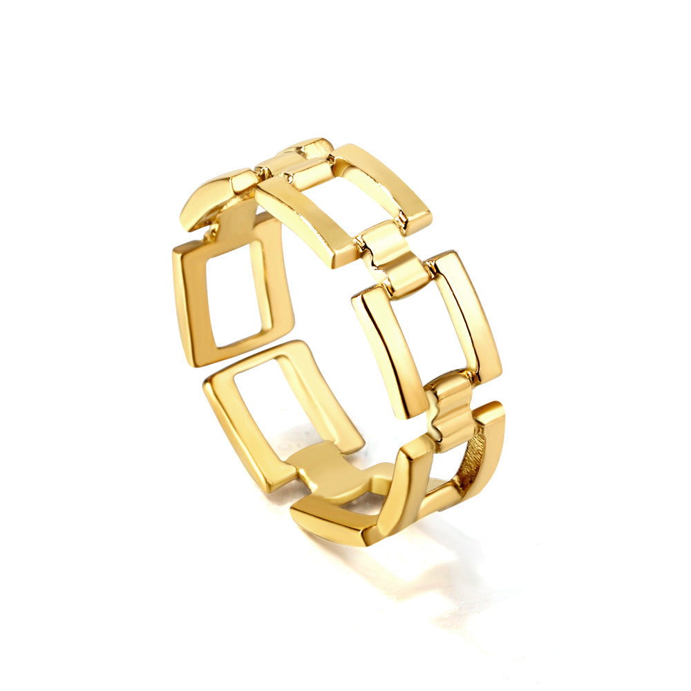 18K gold stainless steel ring adjustable personalized open ring jewelry wholesale asonjewelry