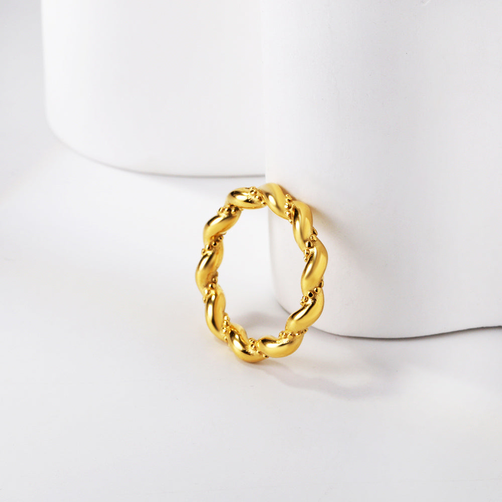 New Rings Fashion Personalized Design Twisted Stainless Steel Ring with Diamonds asonjewelry