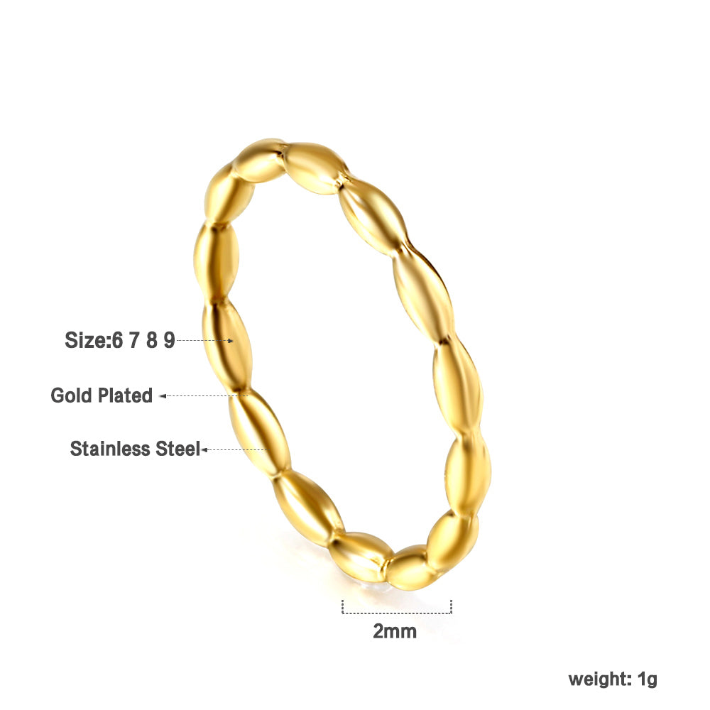 New oil pressure stainless steel bamboo ring for women stainless steel jewelry factory asonjewelry