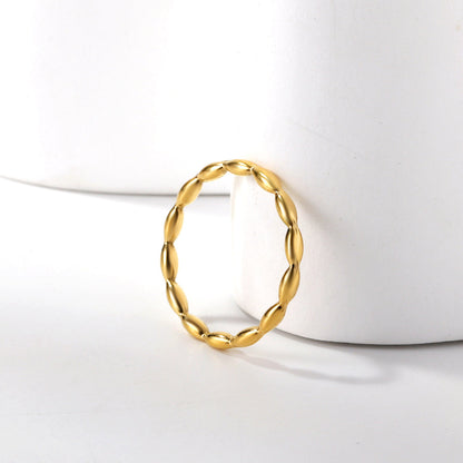New oil pressure stainless steel bamboo ring for women stainless steel jewelry factory asonjewelry