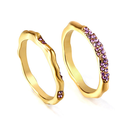 Stylish design twist with diamonds stainless steel new ring asonjewelry