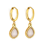 Boucles d'oreilles pendantes rondes 1,5x13,5 mm avec zircone blanche