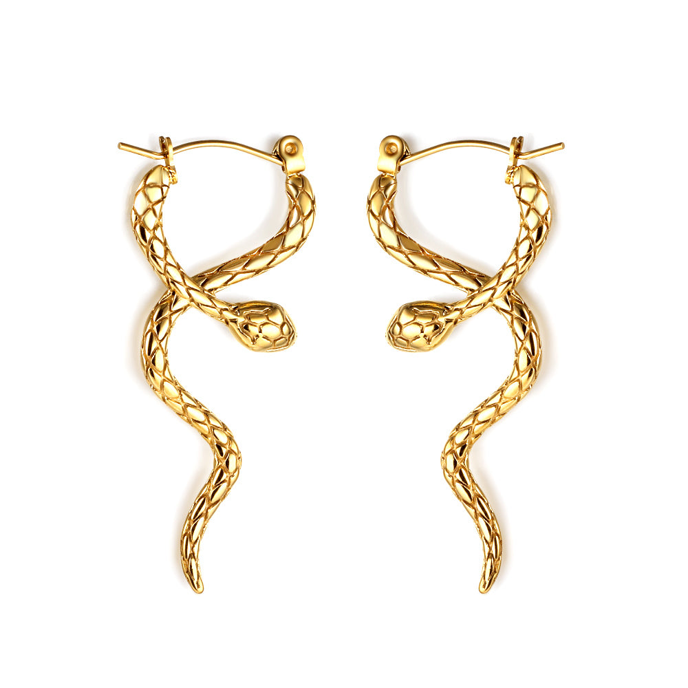 Snake Earrings Gold asonjewelry