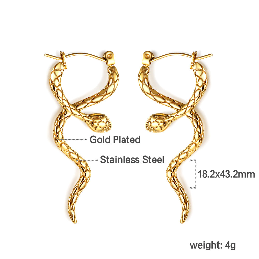 Snake Earrings Gold asonjewelry