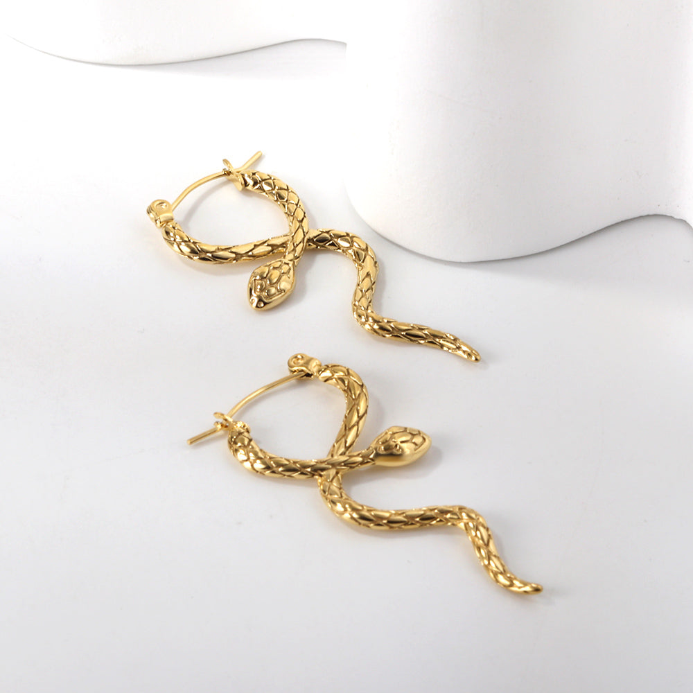 Snake Earrings Gold asonjewelry
