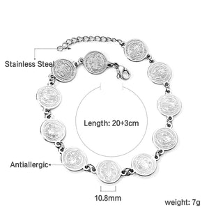 11 Round with Portrait Charm Bracelet 20+3cm