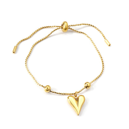 Heart shaped pendant bracelet 23cm asonjewelry