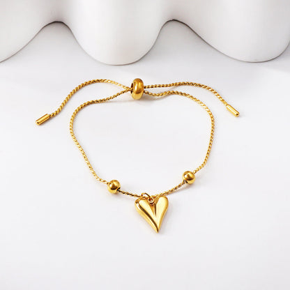 Heart shaped pendant bracelet 23cm asonjewelry