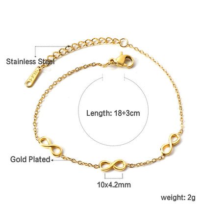 Three 8 charm bracelets asonjewelry