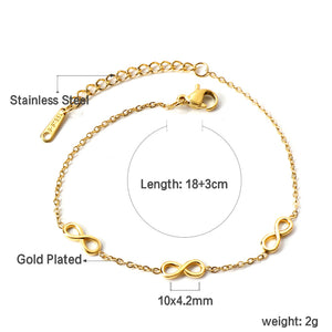 Three 8 pendant bracelet 18+3cm