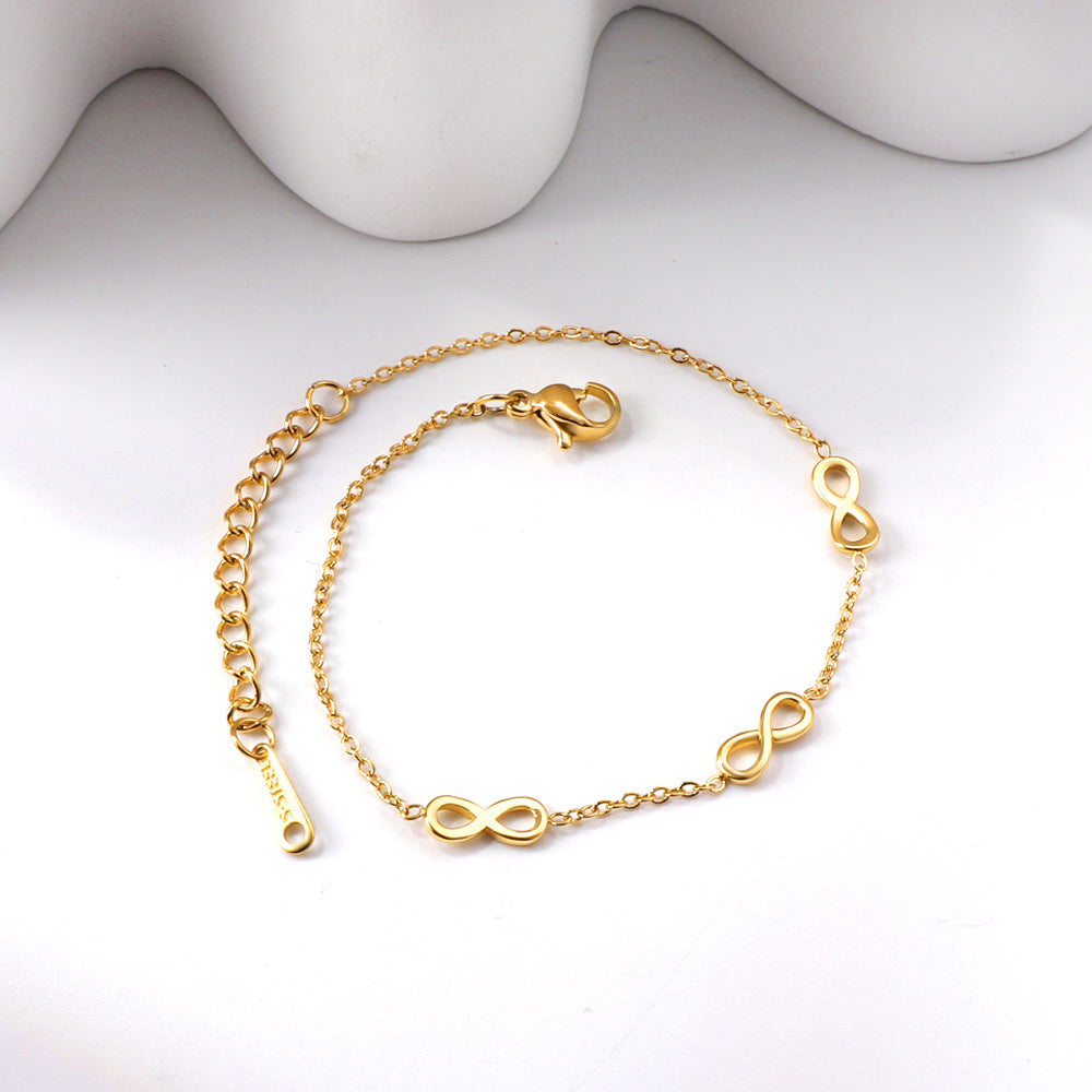 Three 8 charm bracelets asonjewelry