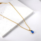 Multi-color Drop Diamond Pendant Necklace 40+5cm