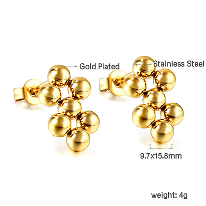 7 steel beads earrings 18 gold asonjewelry