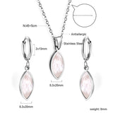 White Leaf Shell Set Steel/Gold