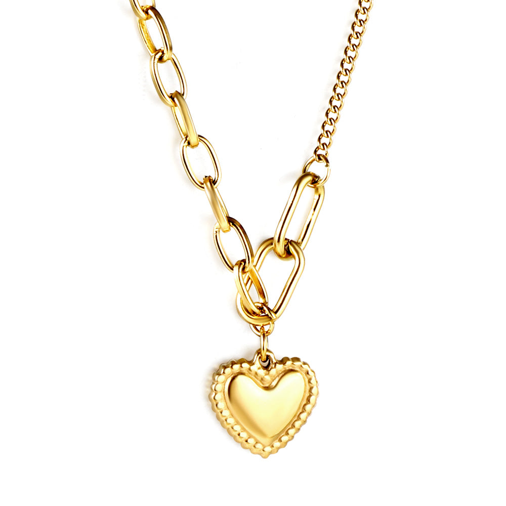 Heart Pendant Necklace 42+5cm asonjewelry
