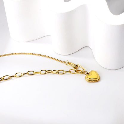 Heart Pendant Necklace 42+5cm asonjewelry