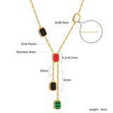 5 Rectangular White & Mixed Color Shell Pendant Necklace 40+5cm