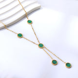 5 Round White & Black & Red & Green Horizontal Shell Pendant Necklace 40+5cm