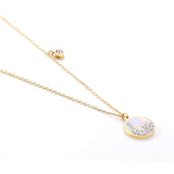 Gold color pendant necklace with diamonds 14K 45+5cm