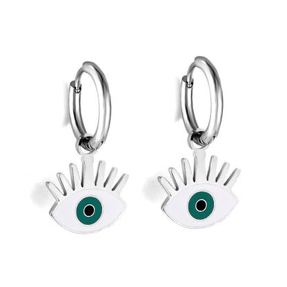 1.6x11mm Circle with Mixed Color Eyes Stud Earrings asonjewelry