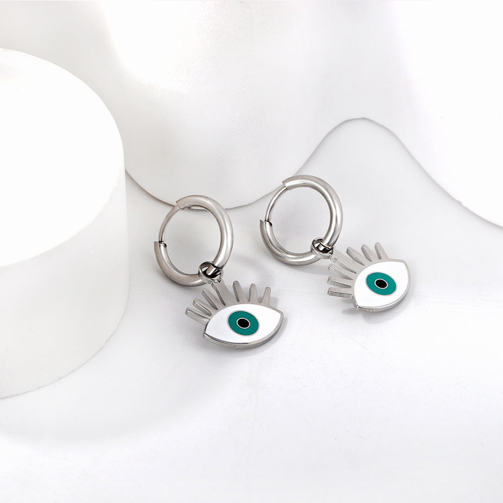 1.6x11mm Circle with Mixed Color Eyes Stud Earrings asonjewelry