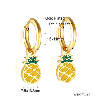 New 1.6x11mm Circle With Mixed Color Pineapple Earrings asonjewelry