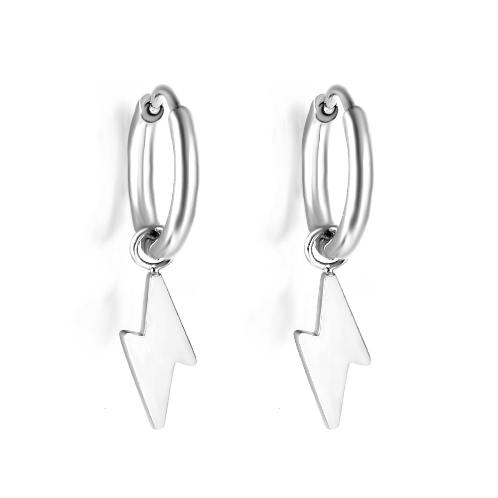 1.6x11mm Round & Lightning Earrings Dangle asonjewelry
