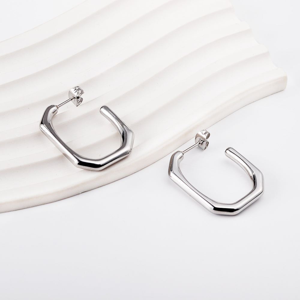 Steel color rectangular ear clasp 3.5*22.5*29.5mm asonjewelry