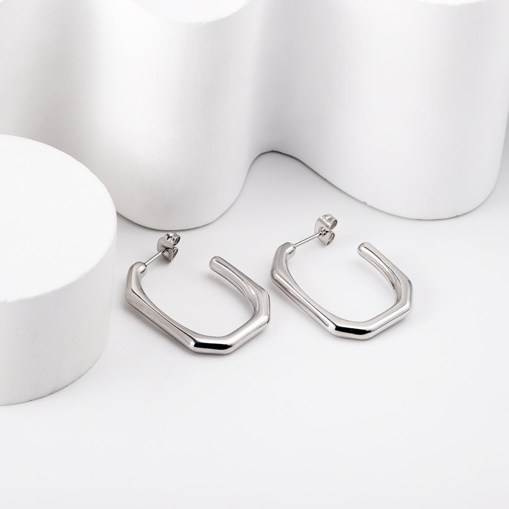 Steel color rectangular ear clasp 3.5*22.5*29.5mm asonjewelry