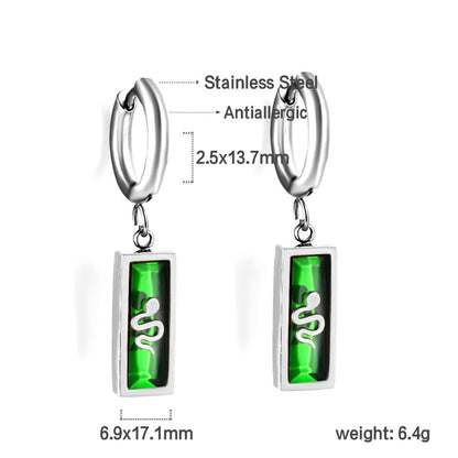 2.5x13.7mm circle with rectangular black zirconia left and right moon star earrings asonjewelry