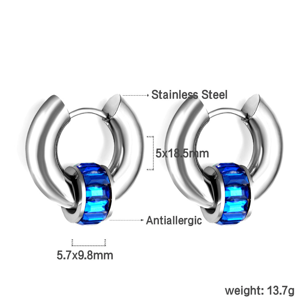 5x18.5mm circle with purple diamond earrings asonjewelry