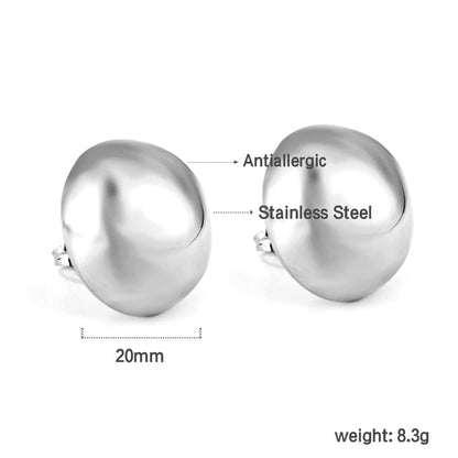 20mm half steel bead earrings asonjewelry