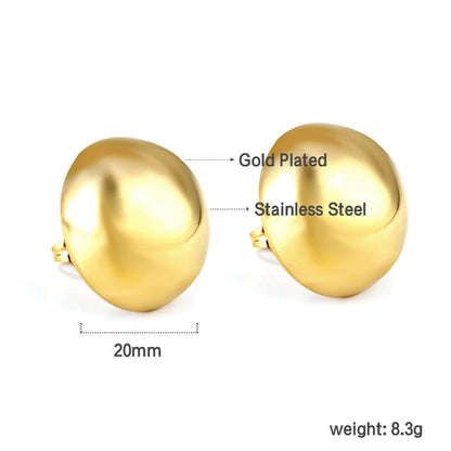 20mm half steel bead earrings asonjewelry